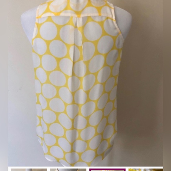 Michael Stars silk yellow polka dot sleeveless top S - Picture 3 of 7
